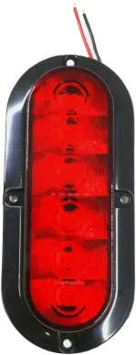 LED taillight with grommet and red lens