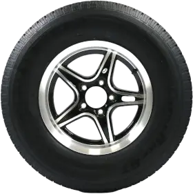 ST205/75R14 tire - black aluminum wheel