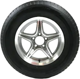 ST205/75R15 tire - 5-Lug gunmetal aluminum wheel