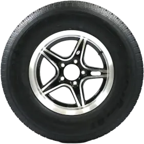 ST225/75R15 tire - 5-Lug black aluminum wheel