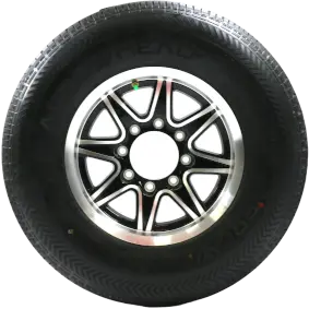 ST235/80R16 tire - 8-Lug black aluminum wheel - Load Range E