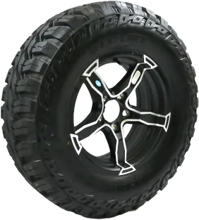 LT30X9.50R15 tire - 5-Lug black aluminum wheel